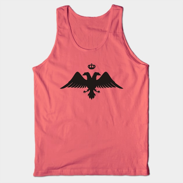 Double Headed Eagle Silhouette with Crown Tank Top by sifis